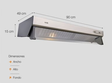 CAMPANA EXTRACTORA ACERO SOLES TURE10GO 90CM - 2