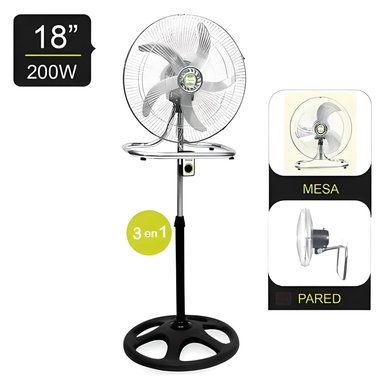 VENTILADOR DE PIE BOSSKO BK-8219VI 200 WATTS 3 EN 1 5 ASPAS