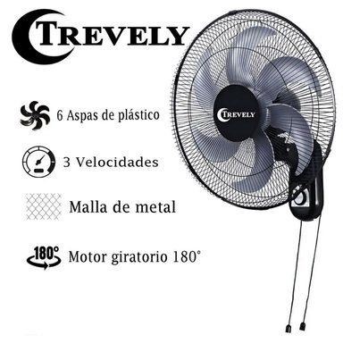 VENTILADOR DE PARED TREVELY VT-182 75 WATTS - 2