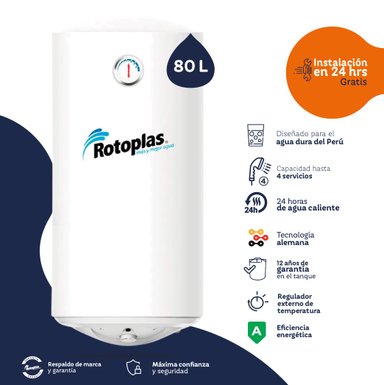TERMA ELÉCTRICA 80LT ROTOPLAS ACUMULACIÓN DURA