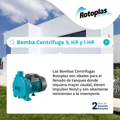 BOMBA AGUA ROTOPLAS CENTRIFUGA 1 HP - 2