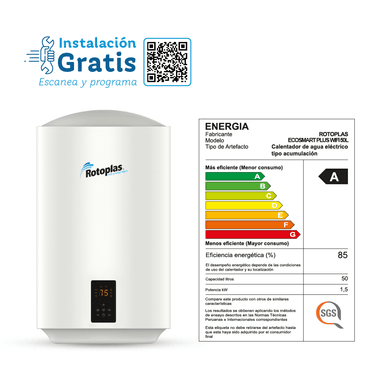 TERMA DE ACUMULACION ROTOPLAS 1500W ECOSMART PLUS WIFI 50LT - 6