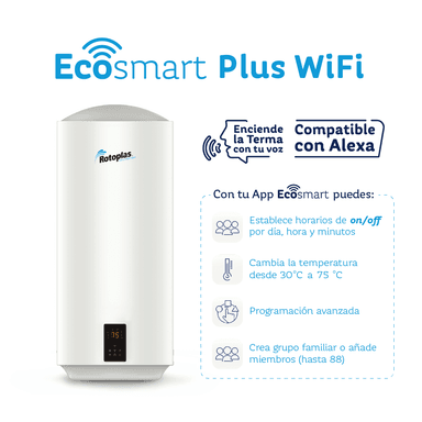 TERMA DE ACUMULACION ROTOPLAS 1500W ECOSMART PLUS WIFI 80LT - 2