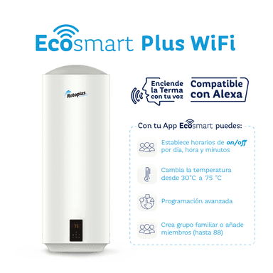 TERMA DE ACUMULACION ROTOPLAS 1500W ECOSMART PLUS WIFI 100LT - 2