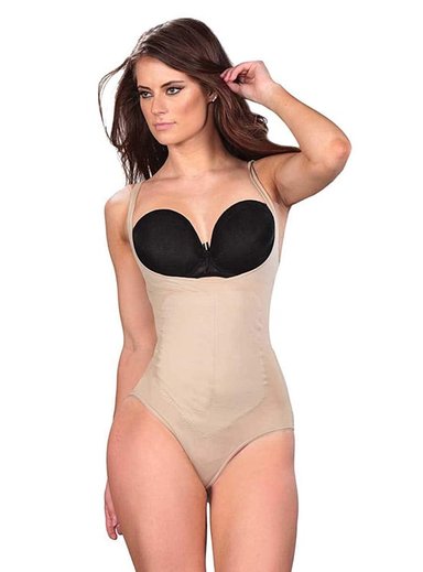BODY FAJA COLOMBIANA CON POWERNET BEIGE TALLA L