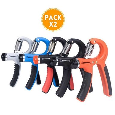 PACK 2 EJERCITADOR MEGIM HAND GRIP ACERO REGULABLE MANO Y ANTEBRAZO 10 A 60KG
