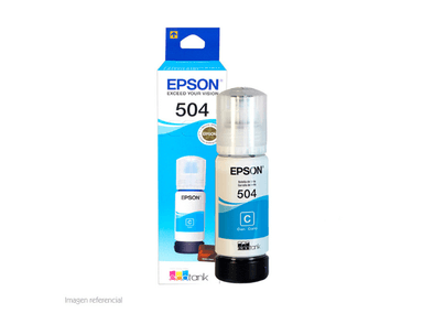 TINTA EPSON T504 CELESTE BOTELLA CYAN