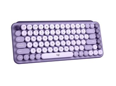 TECLADO PC MAC WINDOWS IOS BLUETOOTH INALÁMBRICO LOGITECH MECÁNICO POP KEYS LAVANDA - 3