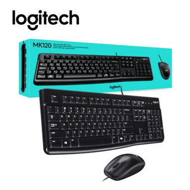 TECLADO LOGITECH Y MOUSE CON CABLE MK120 COMBO - 1