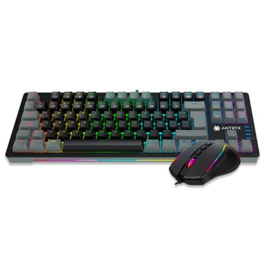 TECLADO ANTRYX MECÁNICO Y MOUSE GC-5500 NEGRO USB SWITH AZUL KIT - 1