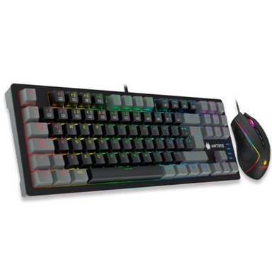 TECLADO ANTRYX MECÁNICO Y MOUSE GC-5500 NEGRO USB SWITH AZUL KIT - 2