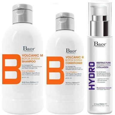 SHAMPOO BAOR PROFESSIONAL POST BOTOX + ACONDICIONADOR + HYDRO B VOLCANIC MUD