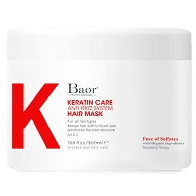 MASCARILLA BAOR PROFESSIONAL 300ML CAPILAR ANTI FRIZZ POST ALISADO K KERATIN CARE