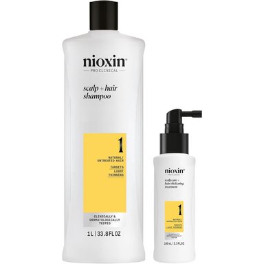 SHAMPOO NIOXIN EMPHASENXS1010 1000ML DENSIFICADOR + LOCIÓN CAPILAR CABELLO NATURAL 1