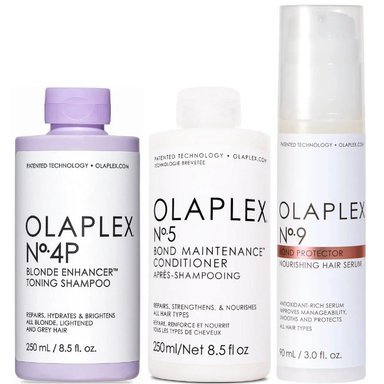 SHAMPOO OLAPLEX EMPHASEOLPX046 CABELLO RUBIO + ACONDICIONADOR+ SÉRUM N°4P + N°5 + N°9