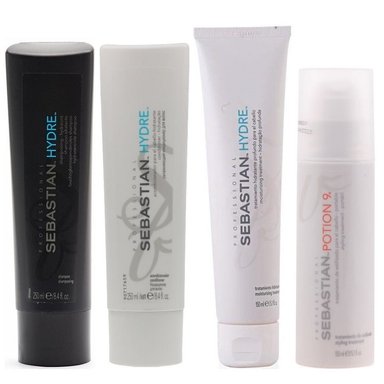 SHAMPOO SEBASTIAN EMPHASESEBHD015 250ML + ACONDICIONADOR + MASCARILLA + POTION 9 HYDRE