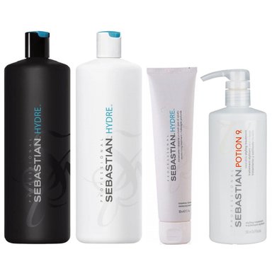 SHAMPOO SEBASTIAN EMPHASESEBHD019 1000ML + ACONDICIONADOR + MASCARILLA +POTION 9 HYDRE