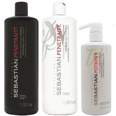 SHAMPOO SEBASTIAN EMPHASESEBPT017 1000ML + ACONDICIONADOR + POTION 9 PENETRAITT