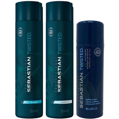 SHAMPOO SEBASTIAN EMPHASESEBTW014 250ML RIZOS + ACONDICIONADOR + CREMA TWISTED