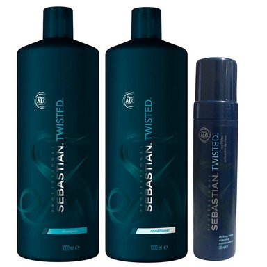 SHAMPOO SEBASTIAN EMPHASESEBTW019 1000ML RIZOS + ACONDICIONADOR + MOUSSE TWISTED