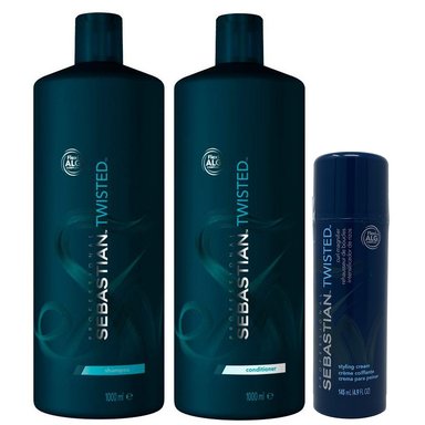 SHAMPOO SEBASTIAN EMPHASESEBTW021 1000ML RIZOS + ACONDICIONADOR + CREMA TWISTED