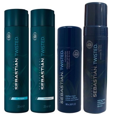 SHAMPOO SEBASTIAN EMPHASESEBTW028 250ML + ACONDICIONADOR + CREMA MOUSSE TWISTED