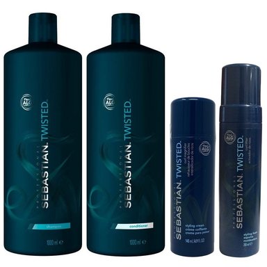SHAMPOO SEBASTIAN EMPHASESEBTW032 1000ML + ACONDICIONADOR + CREMA MOUSSE TWISTED