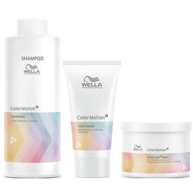 SHAMPOO WELLA PROFESSIONALS EMPHASEWPCM011 1000ML + ACONDICIONADOR + MASCARILLA WELLA COLOR MOTION