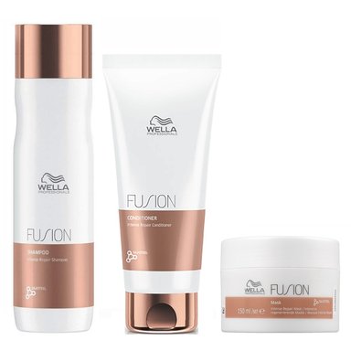 SHAMPOO WELLA PROFESSIONALS EMPHASEWPFS009 250ML REPARADOR + ACONDICIONADOR + MASCARILLA WELLA FUSION