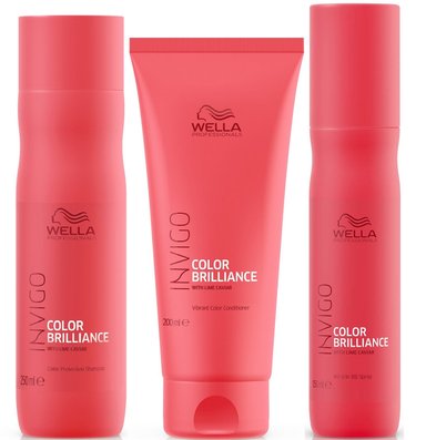 SHAMPOO WELLA PROFESSIONALS EMPHASEWPIB012 250ML + ACONDICIONADOR + SPRAY WELLA INVIGO BRILLIANCE