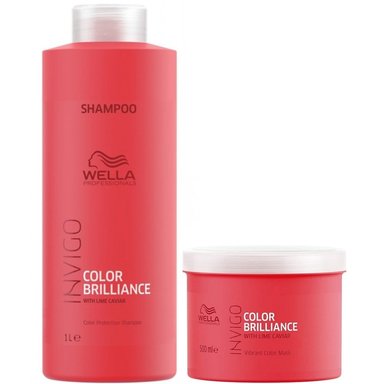 SHAMPOO WELLA PROFESSIONALS EMPHASEWPIB016 1000ML + MASCARILLA 500ML WELLA INVIGO BRILLIANCE