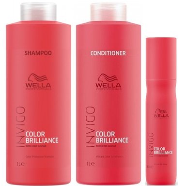 SHAMPOO WELLA PROFESSIONALS EMPHASEWPIB018 1000ML + ACONDICIONADOR + SPRAY WELLA INVIGO BRILLIANCE