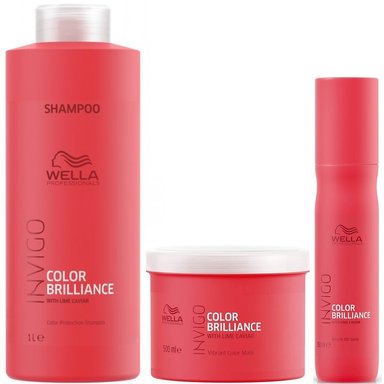 SHAMPOO WELLA PROFESSIONALS EMPHASEWPIB019 1000ML + MASCARILLA + SPRAY WELLA INVIGO BRILLIANCE