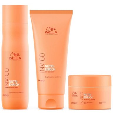 SHAMPOO WELLA PROFESSIONALS EMPHASEWPIE018 250ML + ACONDICIONADOR + BÁLSAMO WELLA INVIGO NUTRI ENRICH