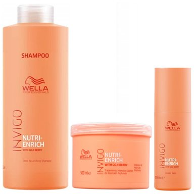 SHAMPOO WELLA PROFESSIONALS EMPHASEWPIE043 1000ML + MASCARILLA + BÁLSAMO WELLA INVIGO NUTRI ENRICH