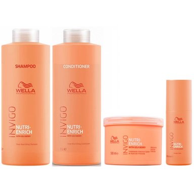 SHAMPOO WELLA PROFESSIONALS EMPHASEWPIE044 LL +CONDITIONER +MASCARILLA +BÁLSAMO WELLA INVIGO NUTRI ENRICH