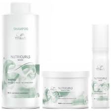 SHAMPOO PARA ONDAS 1000ML + MASCARILLA + SPRAY WELLA NUTRICURLS