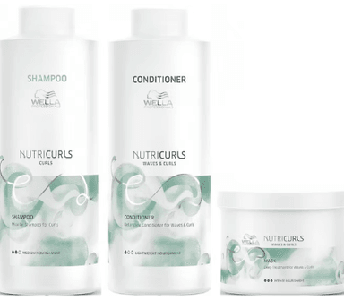 SHAMPOO WELLA PROFESSIONALS EMPHASEWPNC029 1000ML RIZOS +ACONDICIONADOR +MASCARILLA WELLA NUTRICURLS