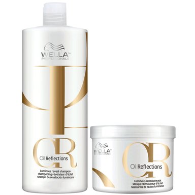 SHAMPOO WELLA PROFESSIONALS EMPHASEWPOR015 1000ML + MASCARILLA 500ML WELLA OIL REFLECTIONS