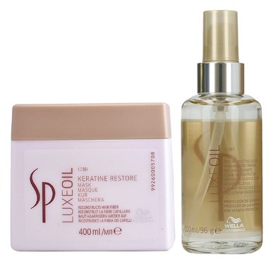 MASCARILLA WELLA PROFESSIONALS EMPHASEWSPL011 CON ACEITE ARGÁN 400ML + ELIXIR WELLA LUXE OIL KERATIN