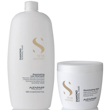 SHAMPOO ALFAPARF MILANO EMPHASEASDLD013 ILUMINADOR SIN SAL 1000ML + MASCARILLA DIAMOND