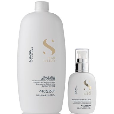 SHAMPOO ALFAPARF MILANO EMPHASEASDLD014 ILUMINADOR SIN SAL 1000ML + CREMA ALL IN 1 DIAMOND