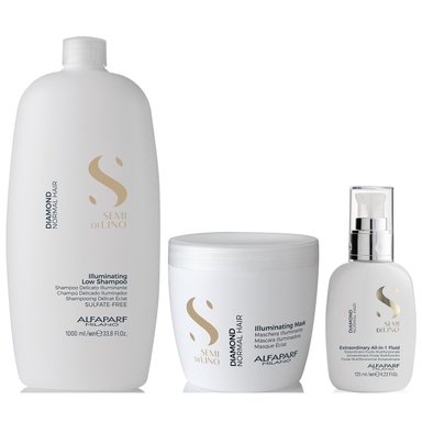 SHAMPOO ALFAPARF MILANO EMPHASEASDLD015 ILUMINADOR SIN SAL 1000ML + MASCARILLA+ CREMA DIAMOND
