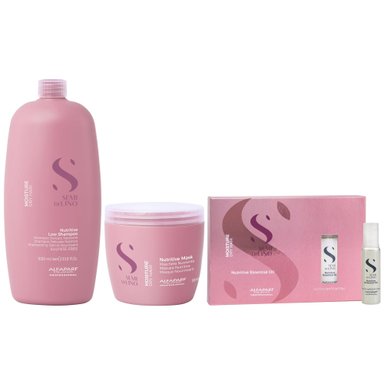 SHAMPOO ALFAPARF MILANO EMPHASEASDLN032 NUTRITIVO 1000ML + MASCARILLA + AMPOLLAS MOISTURE