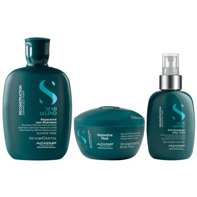 SHAMPOO SIN SAL ALFAPARF MILANO EMPHASEASDLR012 250ML + MASCARILLA + SPRAY RECONSTRUCTION