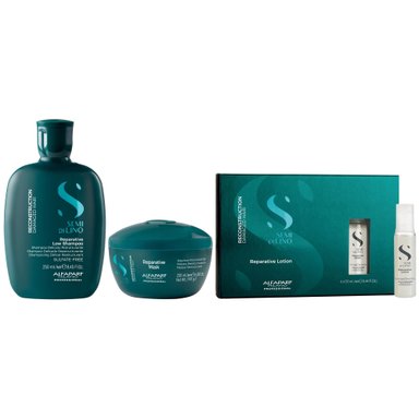 SHAMPOO SIN SAL ALFAPARF MILANO EMPHASEASDLR013 250ML + MASCARILLA + AMPOLLAS RECONSTRUCTION