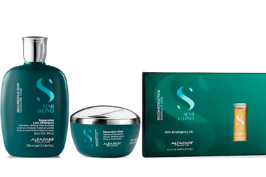 SHAMPOO ALFAPARF MILANO EMPHASEASDLR014 250ML + MASCARILLA + AMPOLLAS SOS RECONSTRUCTION