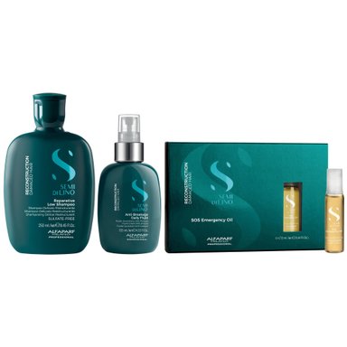 SHAMPOO SIN SAL ALFAPARF MILANO EMPHASEASDLR016 250ML + SPRAY + AMPOLLAS SOS RECONSTRUCTION