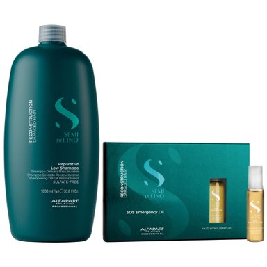 SHAMPOO ALFAPARF MILANO EMPHASEASDLR023 1000ML REPARADOR SIN SAL + AMPOLLAS SOS RECONSTRUCTION