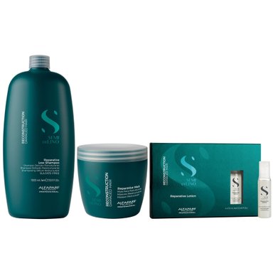 SHAMPOO ALFAPARF MILANO EMPHASEASDLR025 1000ML + MASCARILLA + AMPOLLAS LOTION RECONSTRUCTION